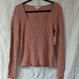 Lucky Brand Textured Square Neck Top (M, XS)